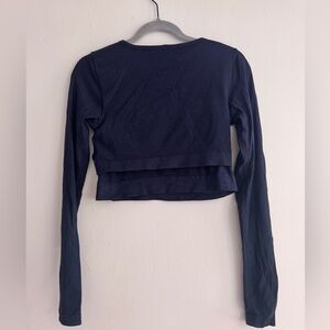 Women's Navy Long Sleeve Top